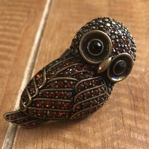 Gold and stone owl ring